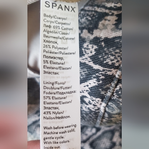 Spanx Ankle Leggings Jegging Taupe Snakeskin Style# 20018R Size Large Snake Skin - Picture 10 of 10